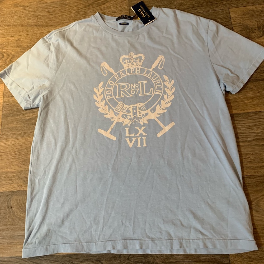 Polo Ralph Lauren Men’s Classic T- Shirt “Blue/White” US SIZE Large